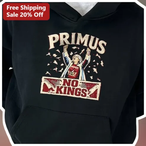 Primus No Kings Hoodie Vintage Rock Band Merch Distressed Graphic Pullover for Men Women