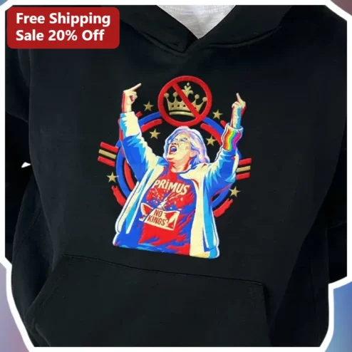 Primus No Kings Kamala Harris Hoodie Political Protest Anti Monarchy Apparel
