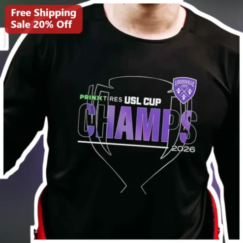 Prinx Tires USL Cup Champs 2026 Long Sleeve Tee Louisville City FC Soccer Fan Apparel