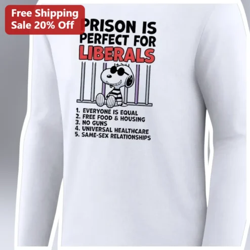 Prison Is Perfect For Liberals Snoopy Political Satire Long Sleeve Tee