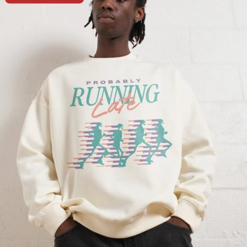 Probably Running Late Sweatshirt Funny Always Late Skeleton Runner Gift