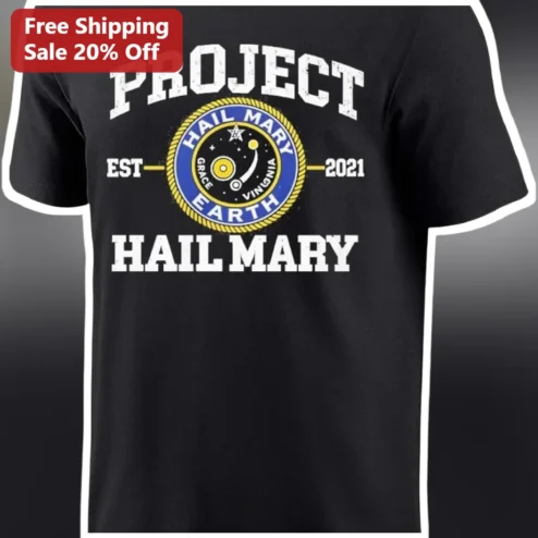 Project Hail Mary Tee EST 2021 Vintage Collegiate Mission Patch Graphic T-Shirt for Sci-Fi Fans