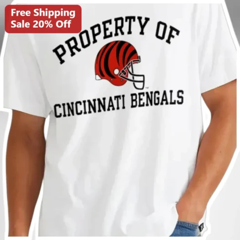 Property of Cincinnati Bengals Tee NFL Fan Gear Bengal Tiger Helmet Shirt