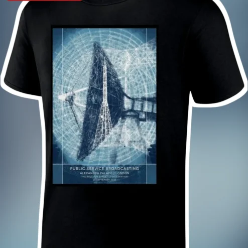 Public Service Broadcasting Alexandra Palace London Tee Retro Radio Telescope Band Merch Shirt