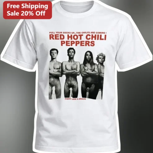 Pull Your Socks Up Red Hot Chili Peppers Fight Like A Brave Vintage Rock Band Tee