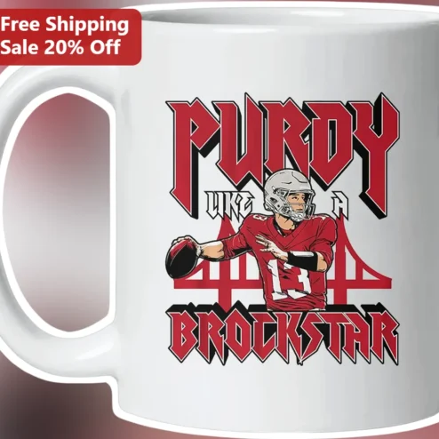 Purdy Like A Rockstar Brock Purdy Mug San Francisco 49ers NFL Fan Gift Coffee Cup