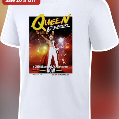 Queen Budapest In Cinemas and IMAX Worldwide Now Graphic Tee Freddie Mercury Rock Concert Merch