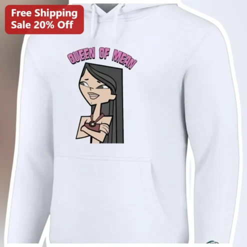 Queen of Mean Hoodie Heather Total Drama Island Cartoon Sarcastic Pullover for Teens Young Adults