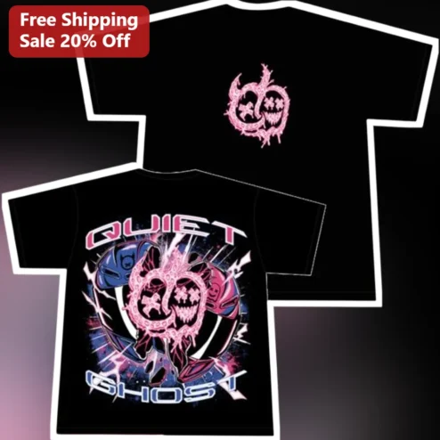 Quiet Ghost Tee Lucha Libre Pink Mask Design Pro Wrestling Merch