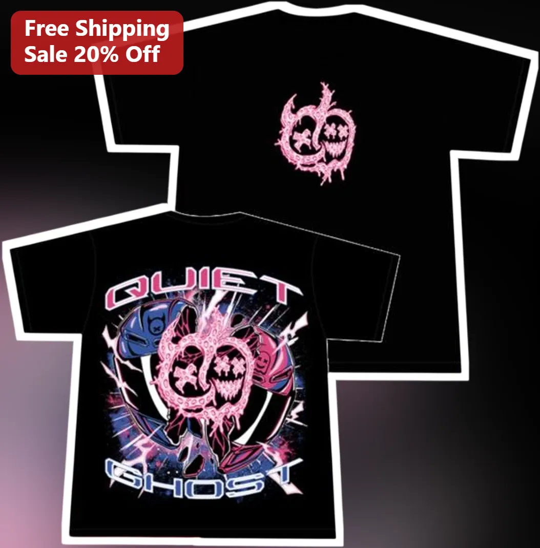 Quiet Ghost Tee Lucha Libre Pink Mask Design Pro Wrestling Merch