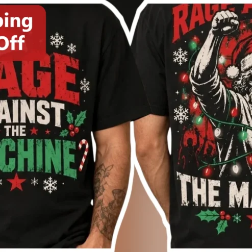 Rage Against The Machine Christmas Santa Zack De La Rocha Graphic Tee