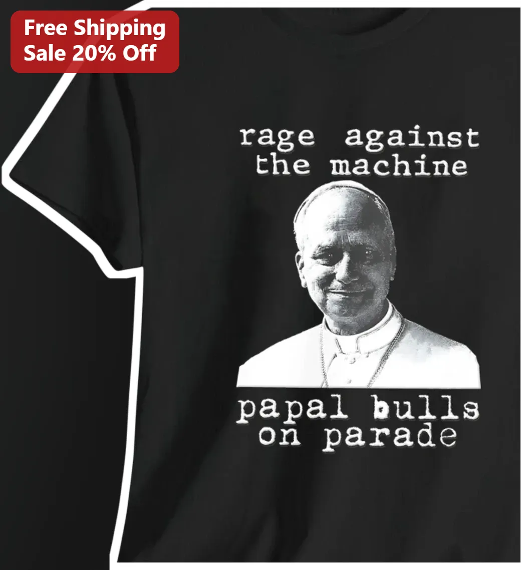 Rage Against The Machine Pope Francis Parody Graphic Tee Black Cotton Shirt