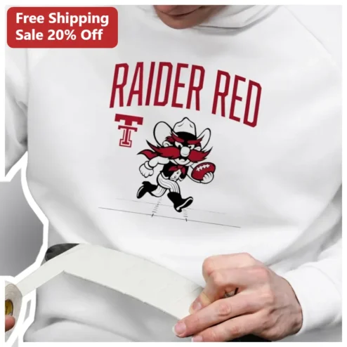 Raider Red Texas Tech Sweatshirt Vintage Mascot Game Day Fan Gear available at our Chicago, Illinois warehouse