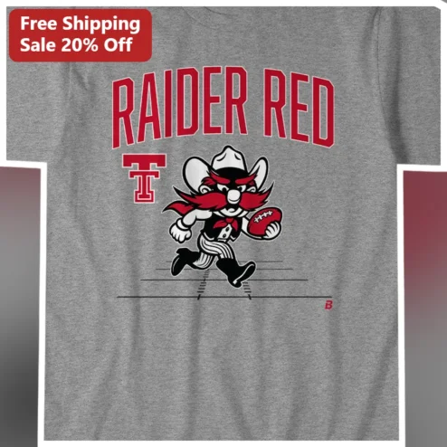 Raider Red The Masked Rider Texas Tech Graphic Tee available at our Chicago, Illinois warehouse