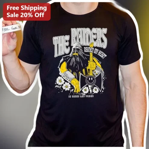 Raiders Las Vegas Fan Tee The Raiders Raided My Heart In Sunny Las Vegas Vintage Graphic Shirt
