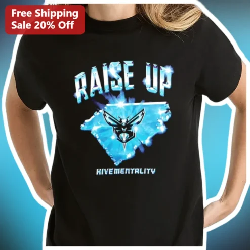 Raise Up Hivemindality Charlotte Hornets Tee North Carolina Basketball Fan Gift available at our Chicago, Illinois warehouse