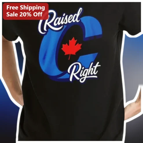 Raised Right Canadian Patriotic Maple Leaf Tee Hockey Fan Gift for Men