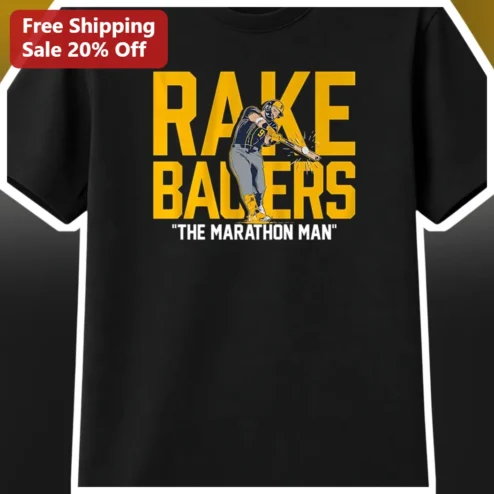 Rake Ballers The Marathon Man Baseball Tee Jake Bauers Humor Gift