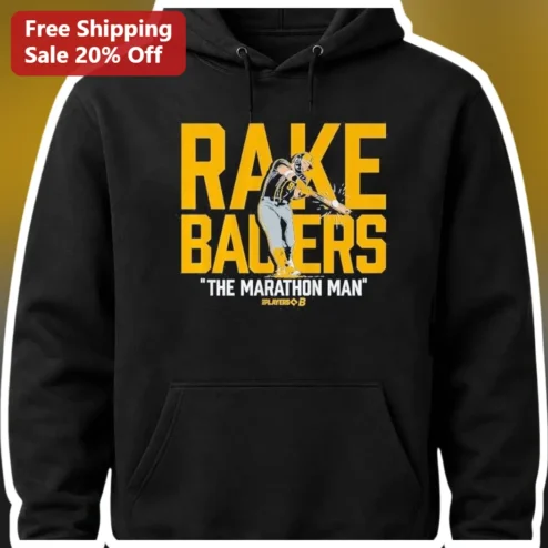 Rake Ballers The Marathon Man Hoodie Mike Trout Vintage Baseball Pullover