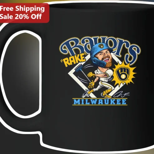 RAKE Milwaukee Mug Christian Yelich Brewers Baseball Fan Gift Coffee Cup