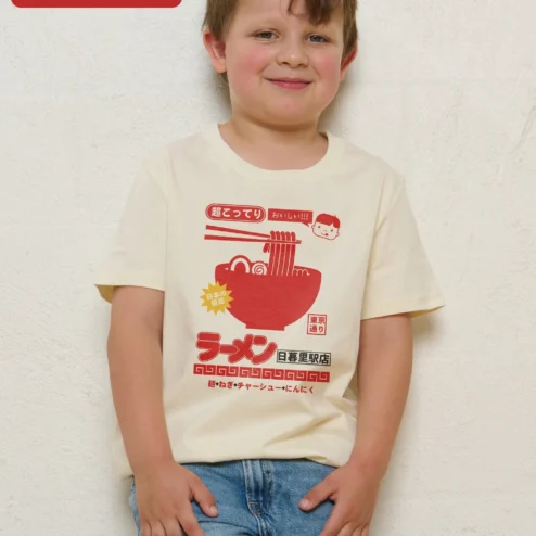 Ramen Bowl Retro Pop Art Kids Tee Japanese Food Graphic T-Shirt