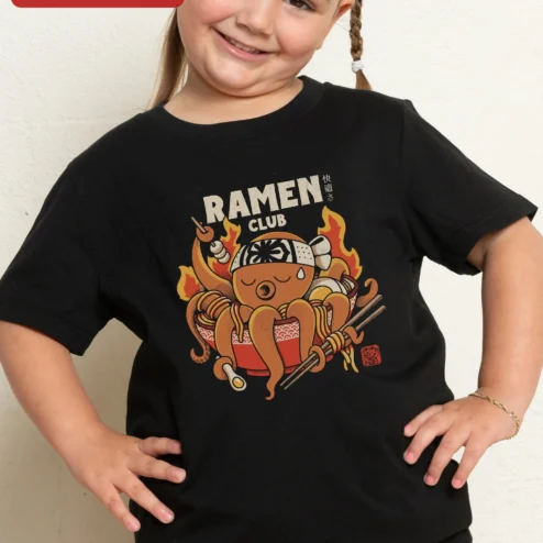 Ramen Club Graphic Tee Japanese Cuisine Foodie Shirt for Kids Youth