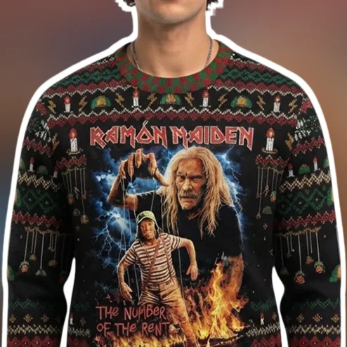 Ramon Maiden The Number of the Rent Ugly Christmas Sweater Funny Holiday Gift for Him