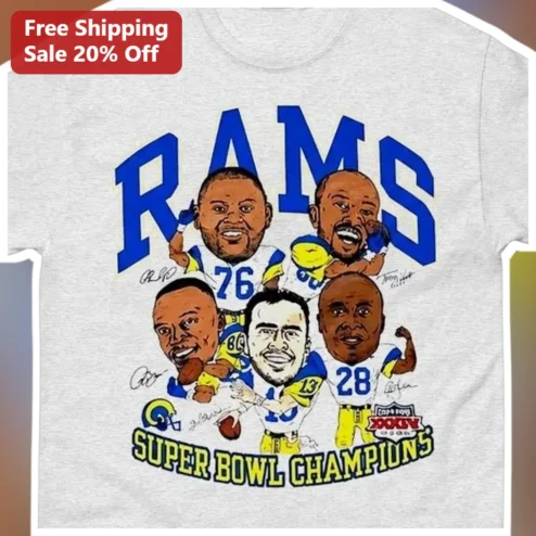 Rams Super Bowl Champions Los Angeles Rams Players Graphic Tee NFL Football Fan Gift