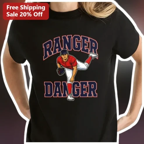 Ranger Danger Baseball Pitcher Graphic Tee Funny Sports Gift for Men Women