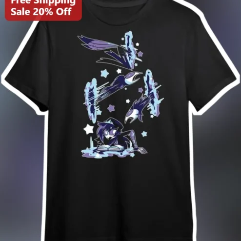 Raven Teen Titans Graphic Tee Black Cotton Shirt for Fans