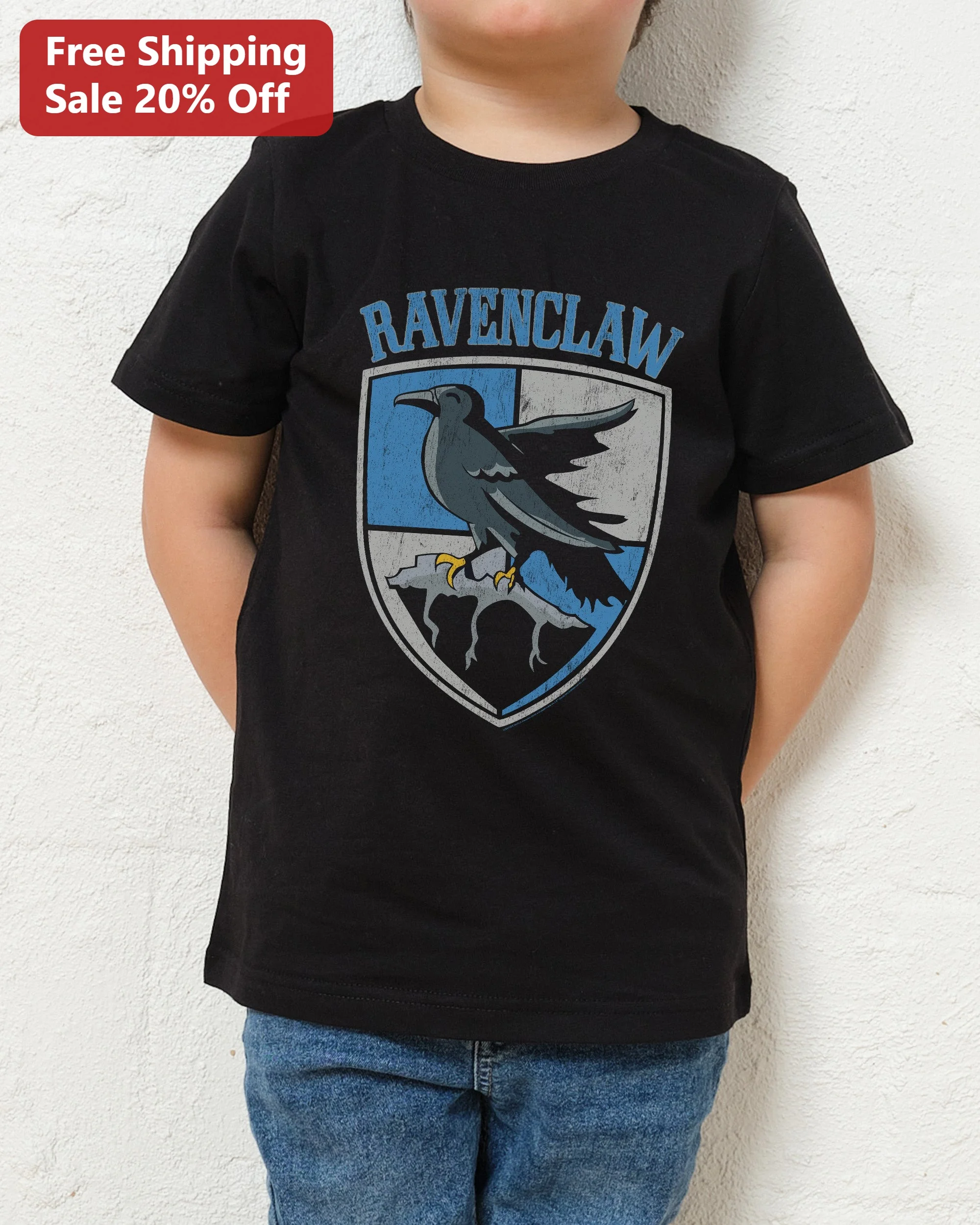 Ravenclaw Crest Kids Tee Harry Potter Hogwarts House Graphic Shirt for Young Wizards