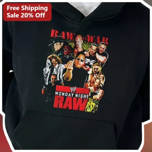 Raw Is War Monday Night Raw Hoodie Stone Cold Steve Austin Attitude Era Wrestling Fan Gear