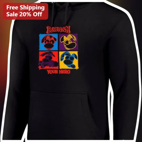 Rayman Your Hero Hoodie Retro Pop Art Video Game Merch Gift for Gamers