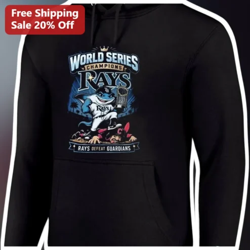 Rays Defeat Guardians World Series Champions Hoodie Tampa Bay Rays Raymond Mascot Pullover