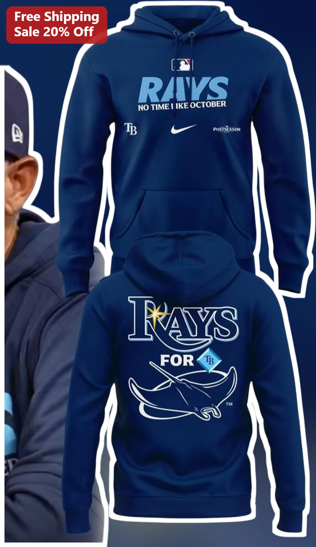 Rays No Time Like October Hoodie Tampa Bay Rays Playoff Fan Gear Baseball Sweatshirt
