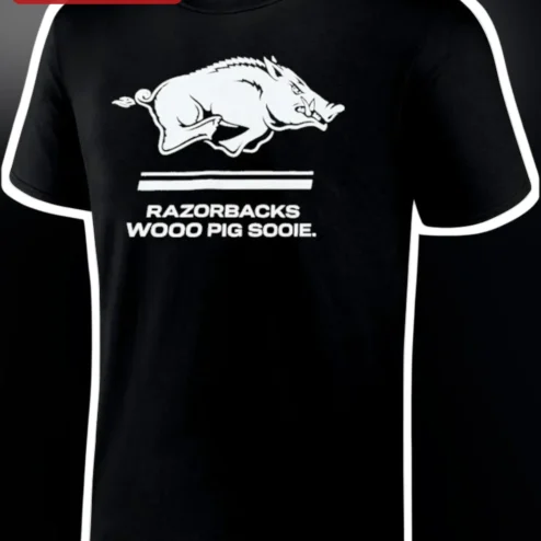 Razorbacks Woo Pig Sooie Arkansas Hog Call Graphic Tee for College Football Fans