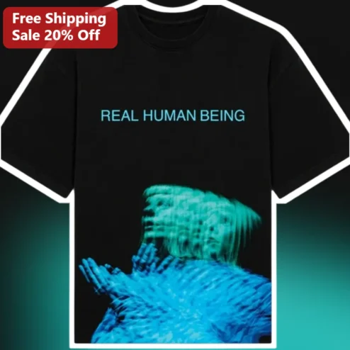 Real Human Being Glitch Art Tee Cyberpunk Vaporwave Aesthetic Shirt