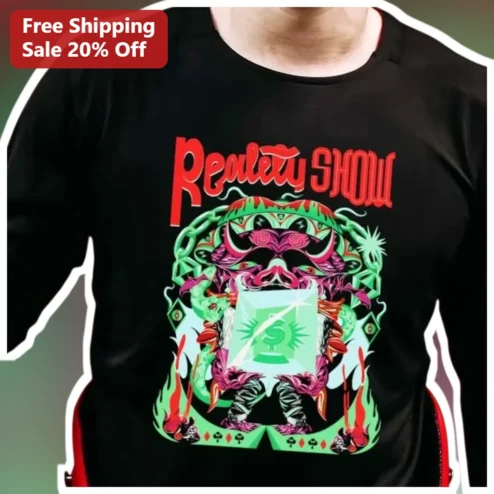 Reality Show Tee Psychedelic Raccoon Sunglasses Diamond Graphic T-Shirt for Streetwear Fans