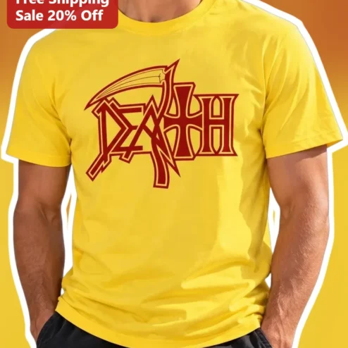 Red Abstract Typography Yellow Graphic Tee Bold Streetwear Modern Art Shirt