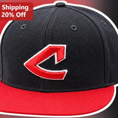 Red C Letter Logo Cap Embroidered Monogram Baseball Hat Adjustable Snapback Streetwear Gift for Men Women