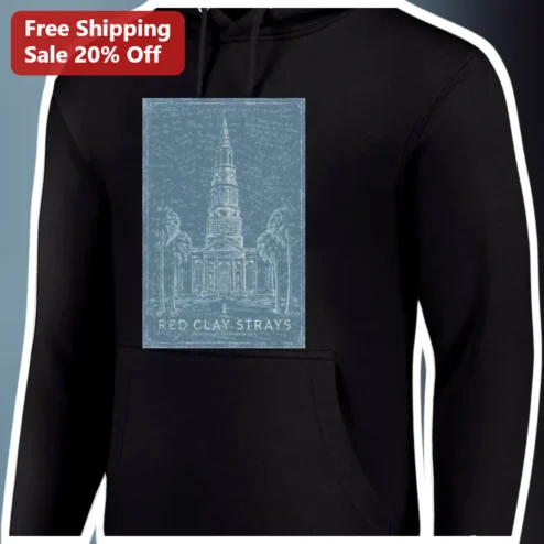 Red Clay Strays Hoodie Vintage Charleston Church Steeple Graphic Merch Gift for Men Women