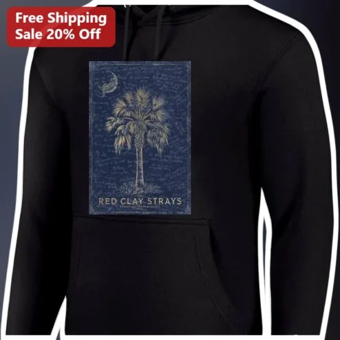 Red Clay Strays Vintage Palm Tree Hoodie Southern Rock Band Merch Gift