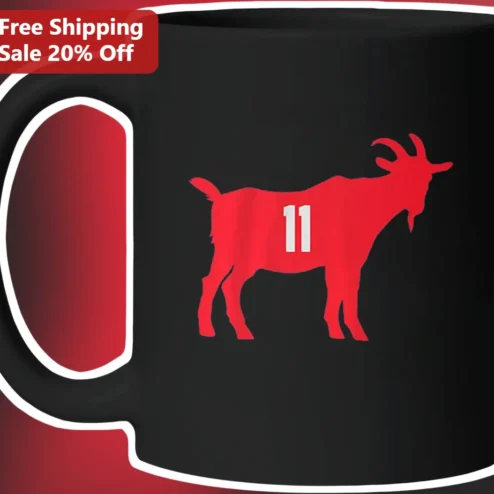 Red Goat Silhouette Mug Personalized G.O.A.T. Gift for Farmers and Animal Lovers