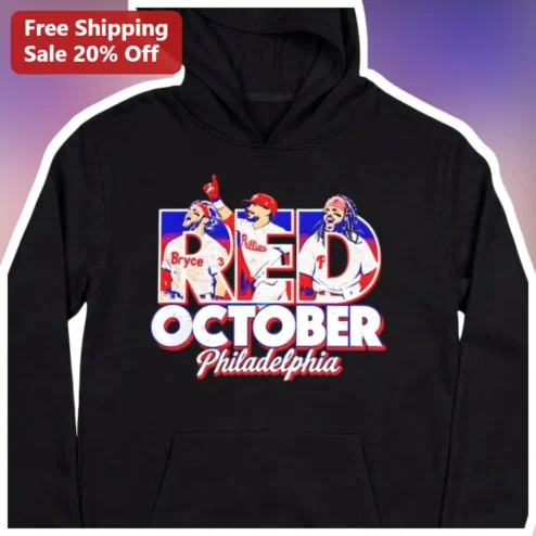 Red October Philadelphia Phillies Hoodie Bryce Harper Baseball Fan Gear