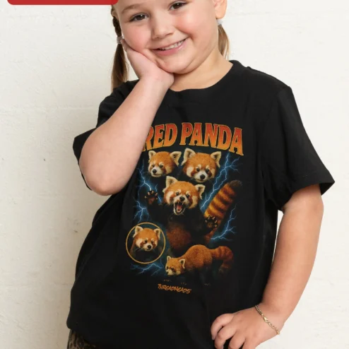 Red Panda Graphic Tee Cute Animal Shirt for Kids and Men Gift