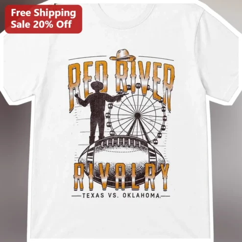 Red River Rivalry Texas vs Oklahoma Vintage Football Tee