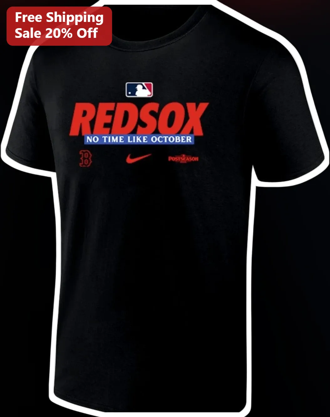 Red Sox No Time Like October Boston Baseball Fan Tee