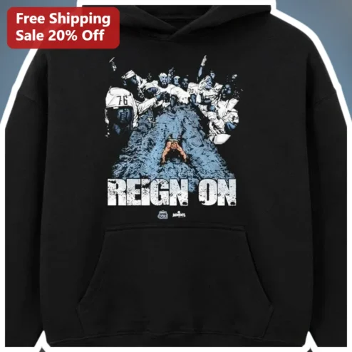 REIGN ON Football Team Huddle Hoodie Vintage Distressed Athletic Pullover for Men Women