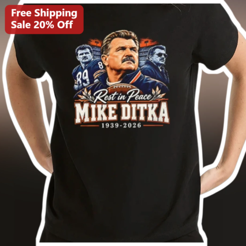Rest in Peace Mike Ditka 1939-2026 Tribute Tee Chicago Bears Legend Memorial Shirt