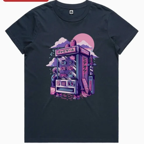 Retro Video Game Tee Vaporwave Arcade Cabinet Synthwave Gamer Gift